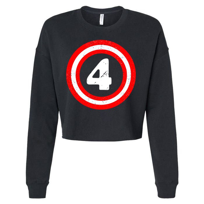Captain 4th Birthday Cropped Pullover Crew