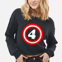Captain 4th Birthday Cropped Pullover Crew