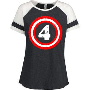 Captain 4th Birthday Enza Ladies Jersey Colorblock Tee