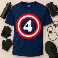 Captain 4th Birthday Cooling Performance Crew T-Shirt