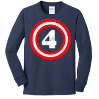 Captain 4th Birthday Kids Long Sleeve Shirt