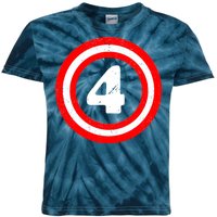 Captain 4th Birthday Kids Tie-Dye T-Shirt