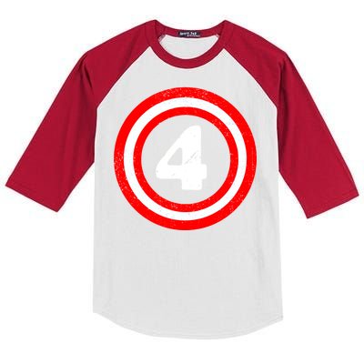 Captain 4th Birthday Kids Colorblock Raglan Jersey