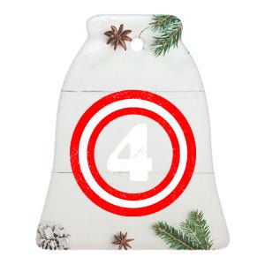 Captain 4th Birthday Ceramic Bell Ornament