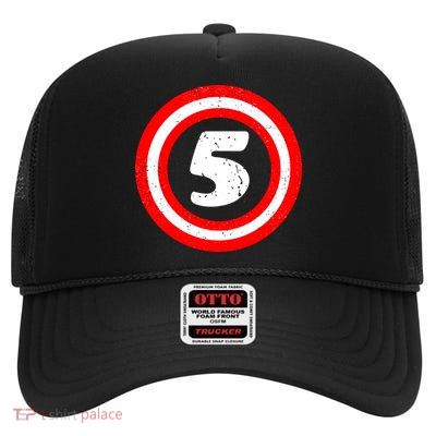 Captain 5th Birthday High Crown Mesh Back Trucker Hat