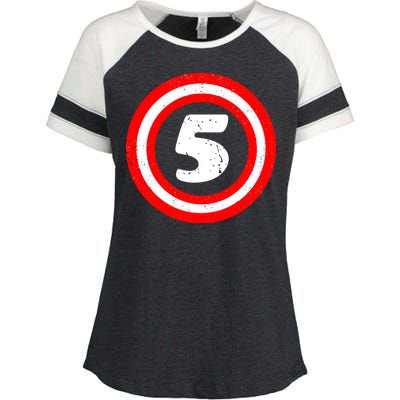 Captain 5th Birthday Enza Ladies Jersey Colorblock Tee