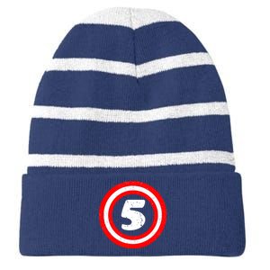 Captain 5th Birthday Striped Beanie with Solid Band