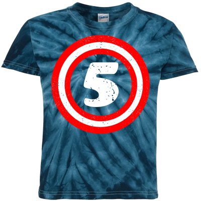 Captain 5th Birthday Kids Tie-Dye T-Shirt