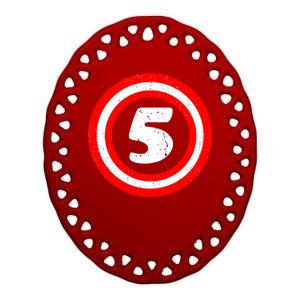 Captain 5th Birthday Ceramic Oval Ornament