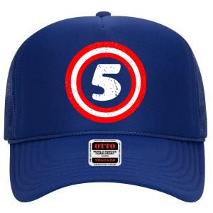 Captain 5th Birthday High Crown Mesh Back Trucker Hat