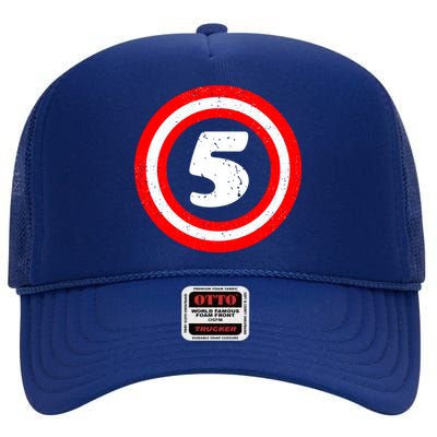 Captain 5th Birthday High Crown Mesh Back Trucker Hat