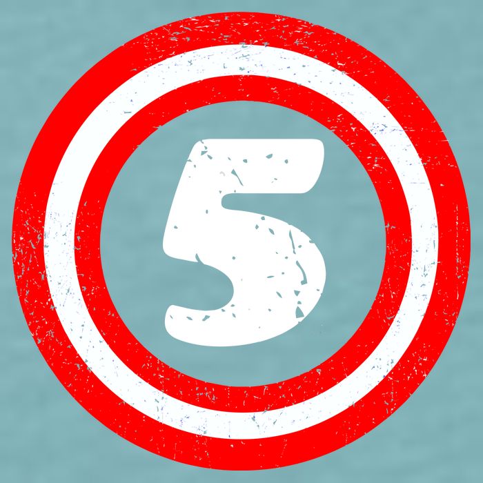 Captain 5th Birthday Sueded Cloud Jersey T-Shirt