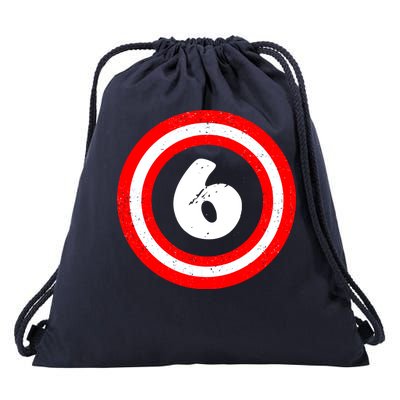 Captain 6th Birthday Drawstring Bag