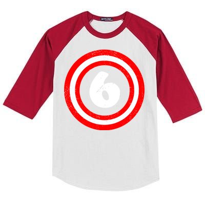 Captain 6th Birthday Kids Colorblock Raglan Jersey