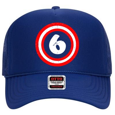 Captain 6th Birthday High Crown Mesh Back Trucker Hat