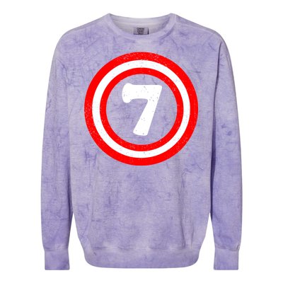 Captain 7th Birthday Colorblast Crewneck Sweatshirt