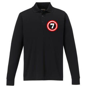 Captain 7th Birthday Performance Long Sleeve Polo