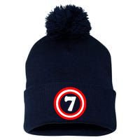 Captain 7th Birthday Pom Pom 12in Knit Beanie