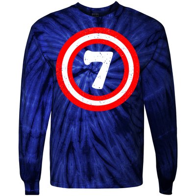 Captain 7th Birthday Tie-Dye Long Sleeve Shirt