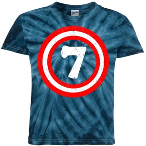 Captain 7th Birthday Kids Tie-Dye T-Shirt