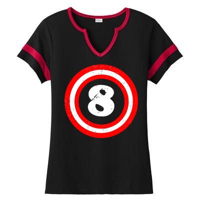 Captain 8th Birthday Ladies Halftime Notch Neck Tee