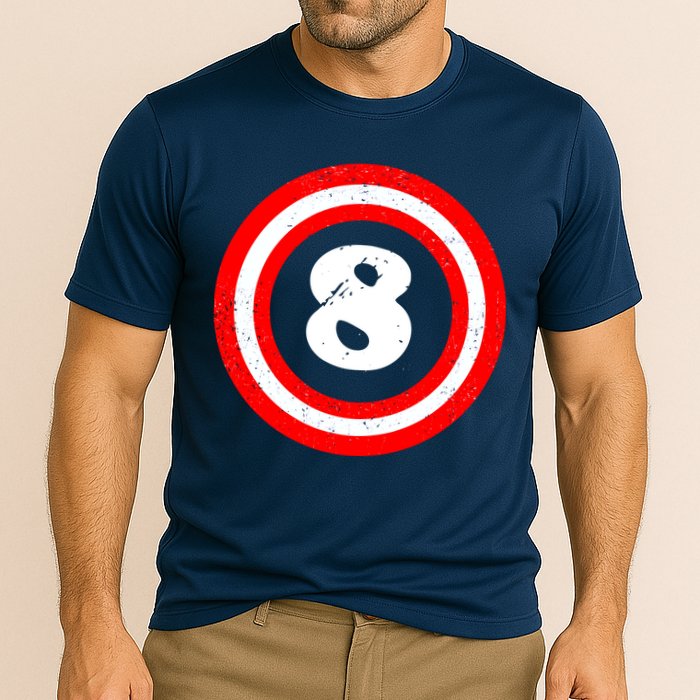 Captain 8th Birthday Cooling Performance Crew T-Shirt