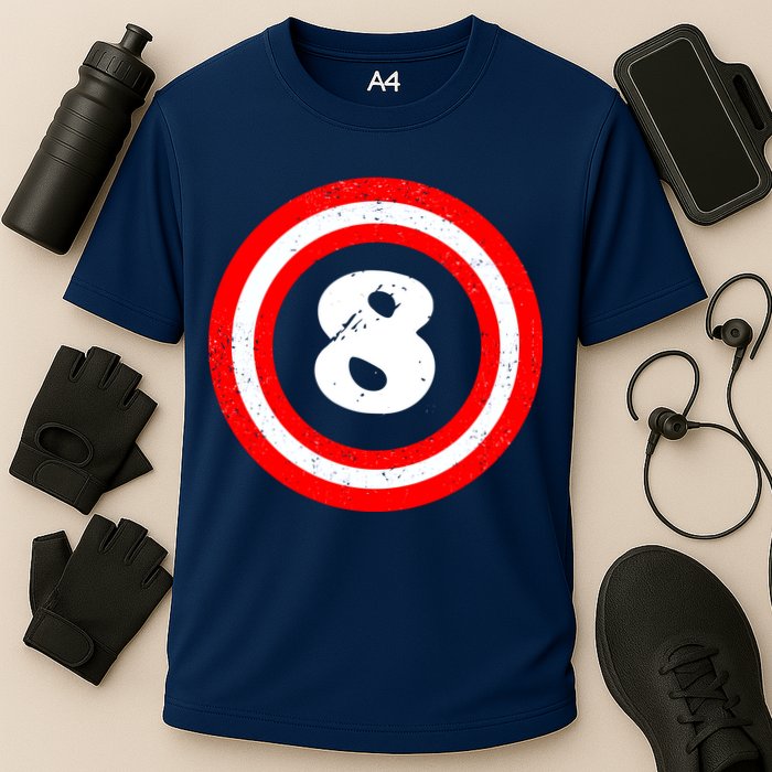 Captain 8th Birthday Cooling Performance Crew T-Shirt