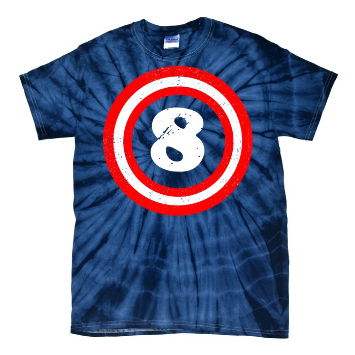 Captain 8th Birthday Tie-Dye T-Shirt