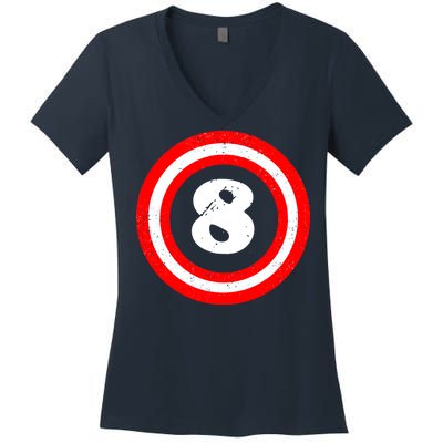 Captain 8th Birthday Women's V-Neck T-Shirt