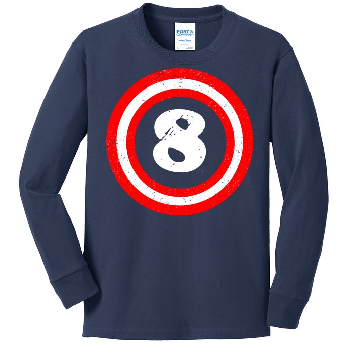 Captain 8th Birthday Kids Long Sleeve Shirt