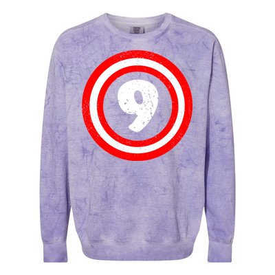 Captain 9th Birthday Colorblast Crewneck Sweatshirt