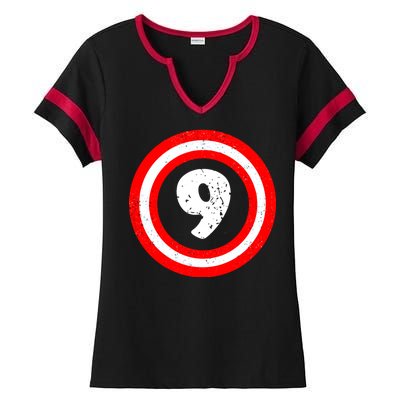 Captain 9th Birthday Ladies Halftime Notch Neck Tee