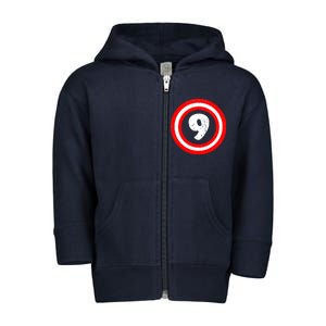 Captain 9th Birthday Toddler Zip Fleece Hoodie