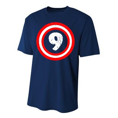 Captain 9th Birthday Performance Sprint T-Shirt