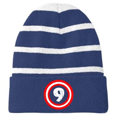 Captain 9th Birthday Striped Beanie with Solid Band