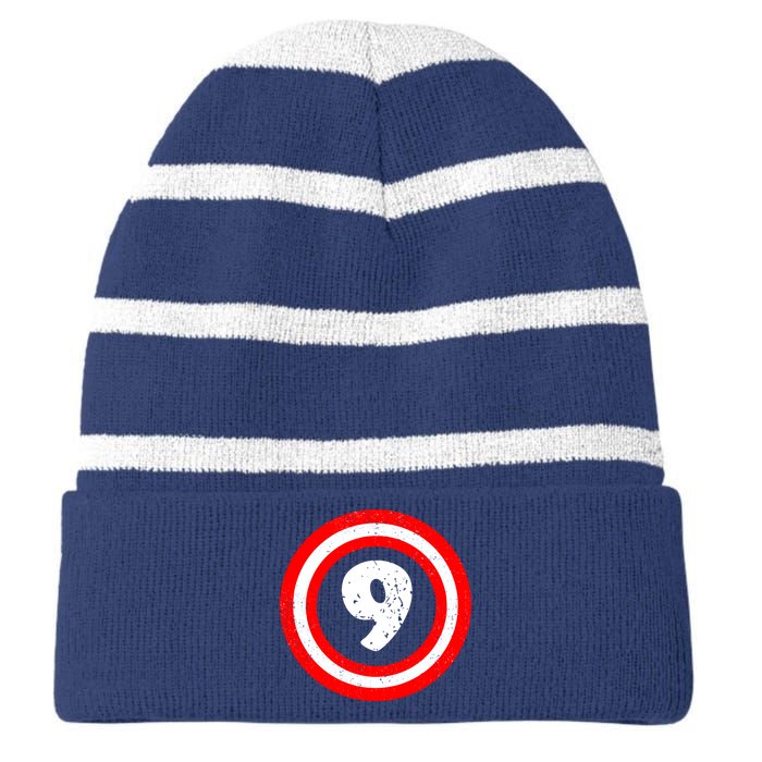 Captain 9th Birthday Striped Beanie with Solid Band