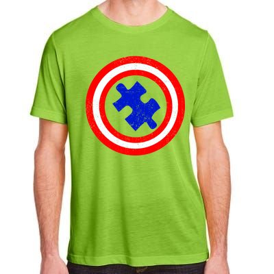 Captain Autism Distressed Shield Adult ChromaSoft Performance T-Shirt