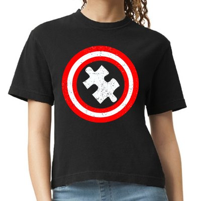 Captain Autism Distressed Shield Comfort Colors Boxy T-Shirt