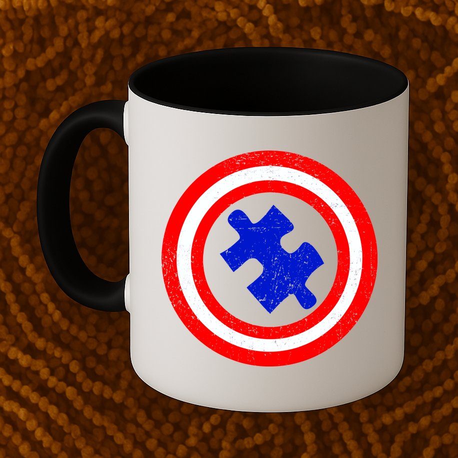 Captain Autism Distressed Shield Mug