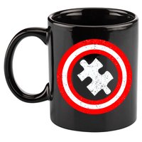 Captain Autism Distressed Shield 11oz C Handle Ceramic Mug