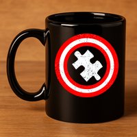 Captain Autism Distressed Shield 11oz C Handle Ceramic Mug