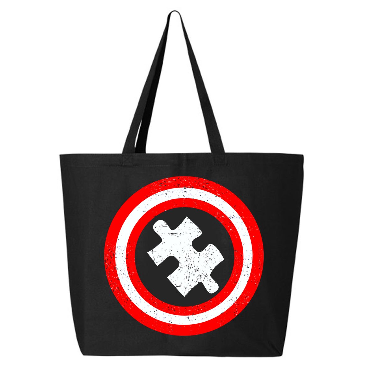 Captain Autism Distressed Shield 25L Jumbo Tote