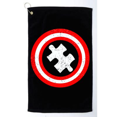 Captain Autism Distressed Shield Golf Towel