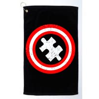 Captain Autism Distressed Shield Golf Towel