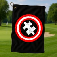 Captain Autism Distressed Shield Golf Towel