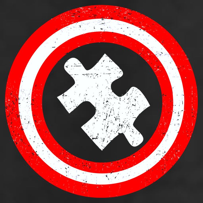 Captain Autism Distressed Shield Golf Towel