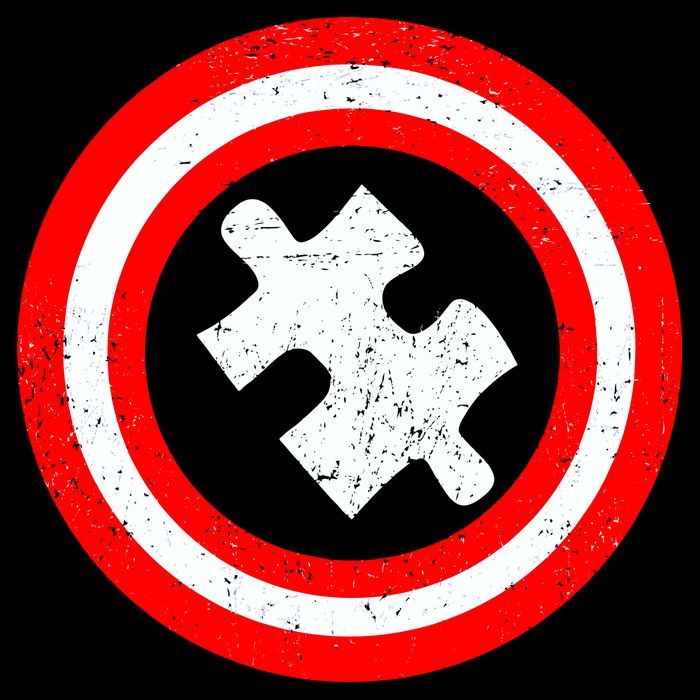 Captain Autism Distressed Shield Cropped Pullover Crew