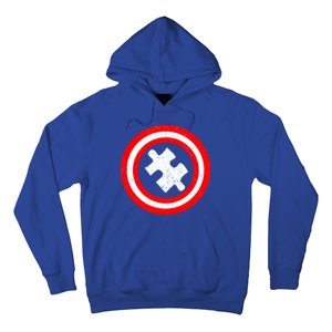 Captain Autism Distressed Shield Hoodie