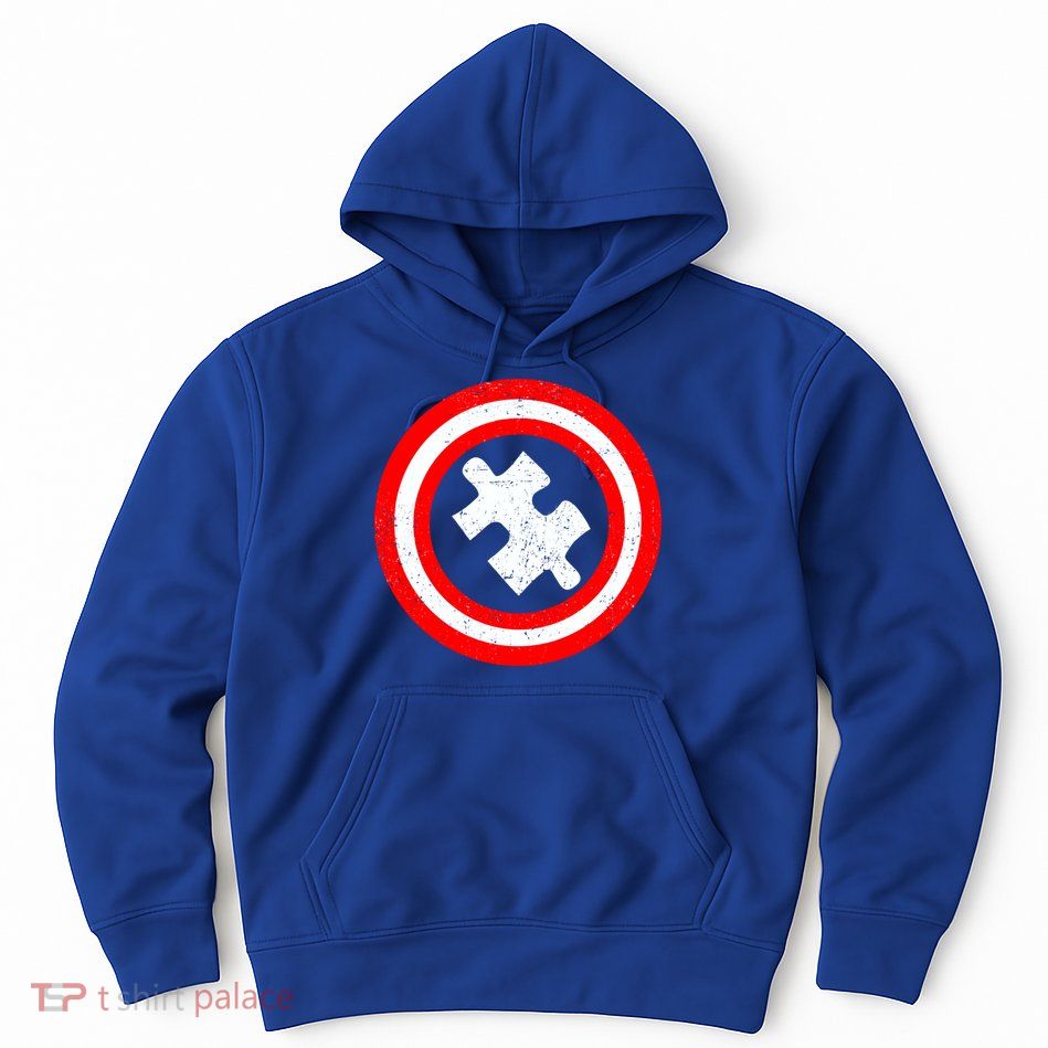 Captain Autism Distressed Shield Hoodie