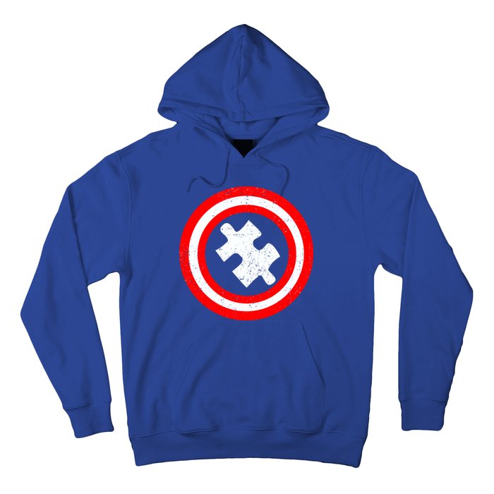 Captain Autism Distressed Shield Hoodie